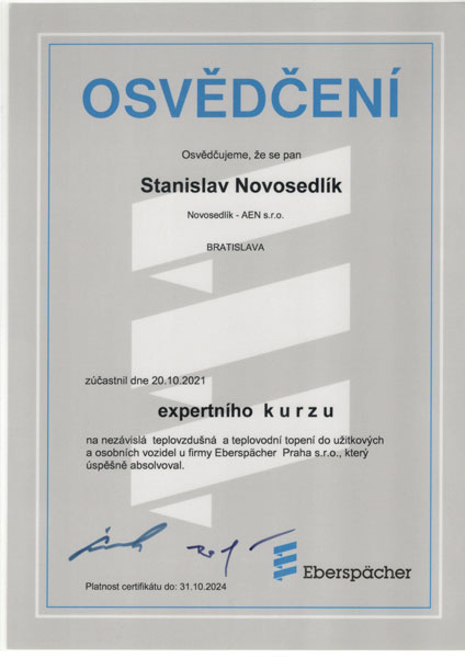 Certifikát Eber